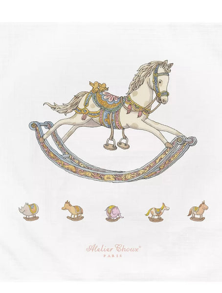 Carré + Satin Bib Gift Set – Rocking Horse with Gift Box Set