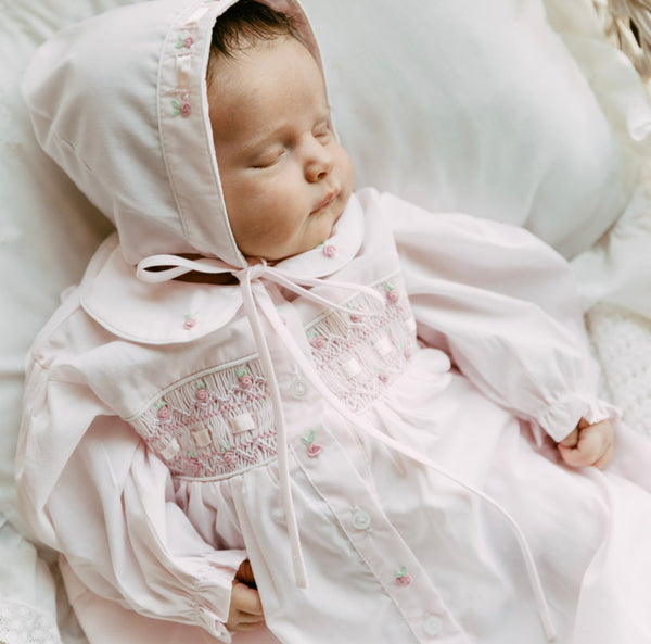 Ribbon Smocked Take Home Gown with Hat