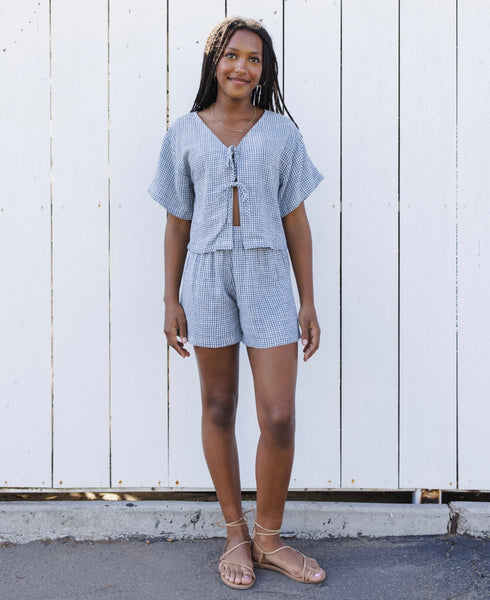 Juniper Set || Marine Gingham - Teen