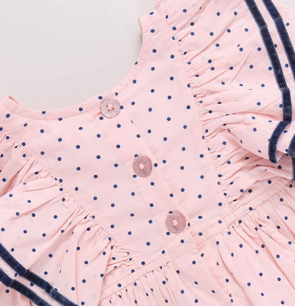 Girls Raphaela Dress Strawberry Cream Polka Dot