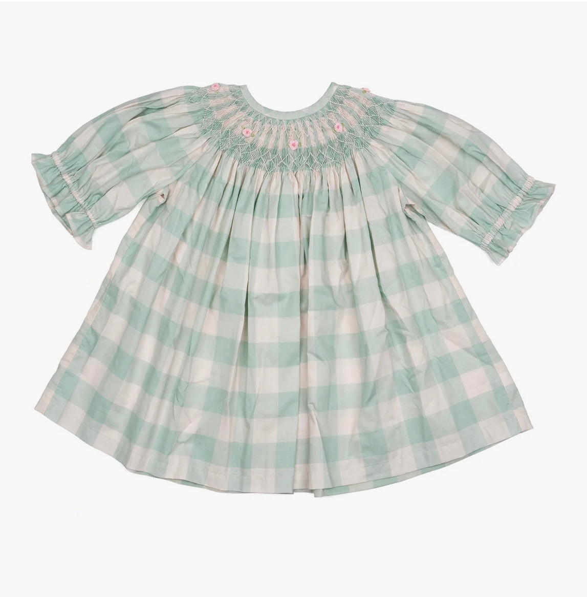 Bishop Dress - Green Gingham