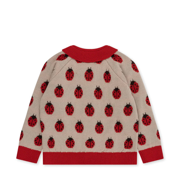 belou knit cardigan - ladybug