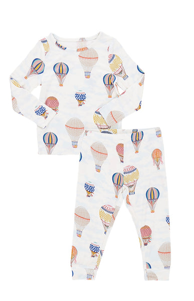 Kids Bamboo PJ Set Hot Air Balloons