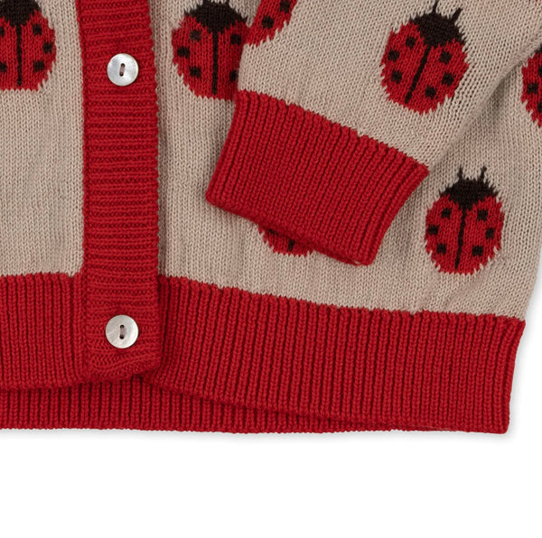 belou knit cardigan - ladybug
