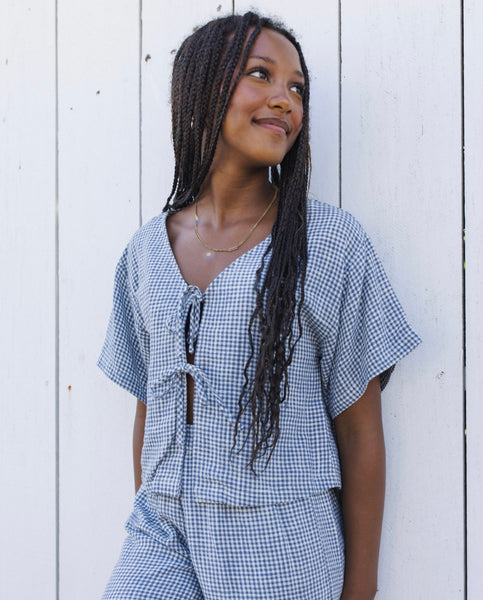 Juniper Set || Marine Gingham - Teen