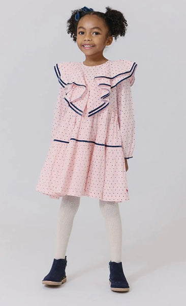 Girls Raphaela Dress Strawberry Cream Polka Dot
