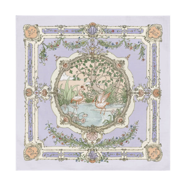 Carré & Satin Bib Set, Tapestry – Violet with Gift Box Set