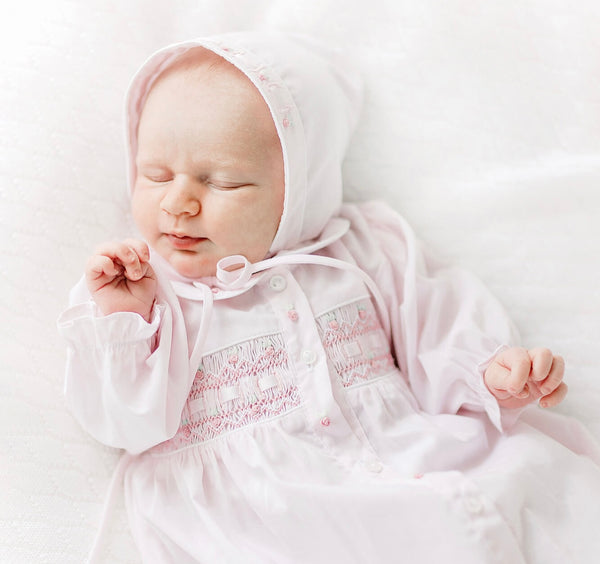 Ribbon Smocked Take Home Gown with Hat