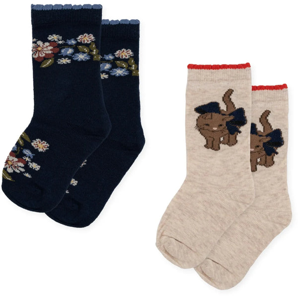 2 Pack Kitty Bow Socks
