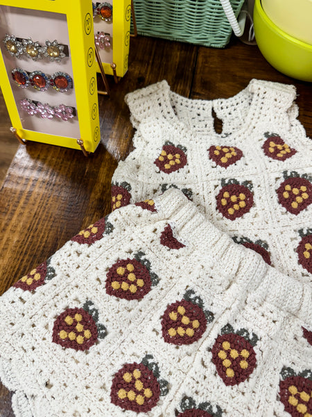 crochet tank set || strawberry