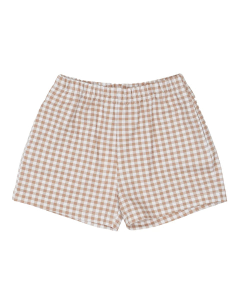 Tan Gingham Boy Shorts