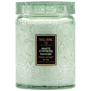 WHITE CYPRESS LARGE JAR CANDLE