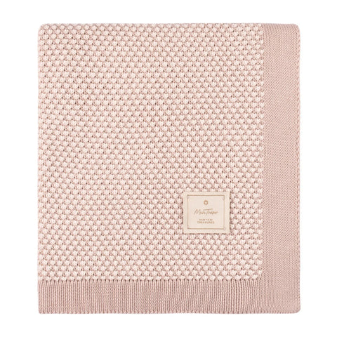 TWO-TONE KNIT BLANKET ROSE DUST