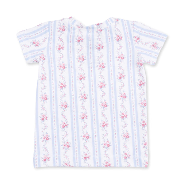 Anna Floral Stripe Short Sleeve Loungewear Set