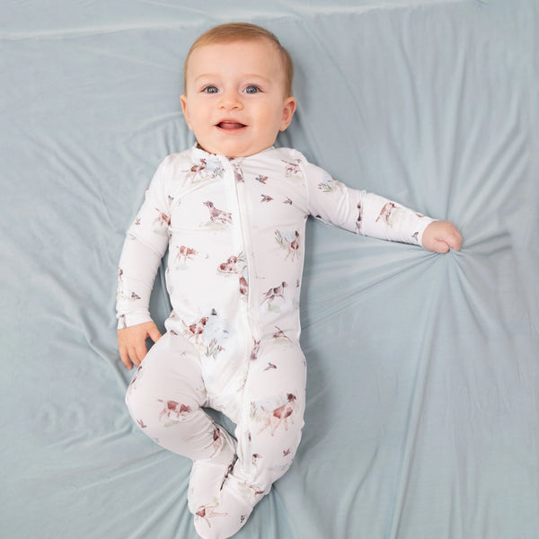 Pointer Pups And Duck Buddies - 2 Way Zipper Footie