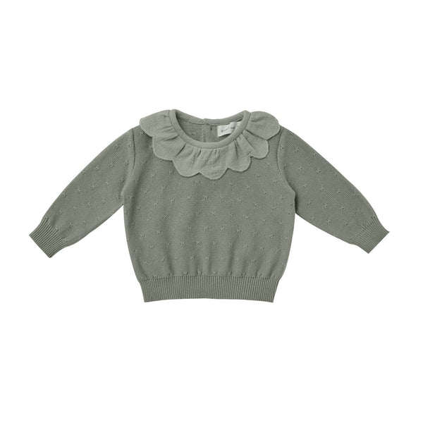 Sage Petal Knit Sweater and Bloomer Set
