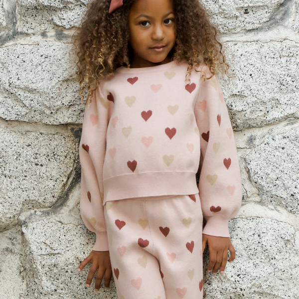 Jacquard Knit Set - Hearts