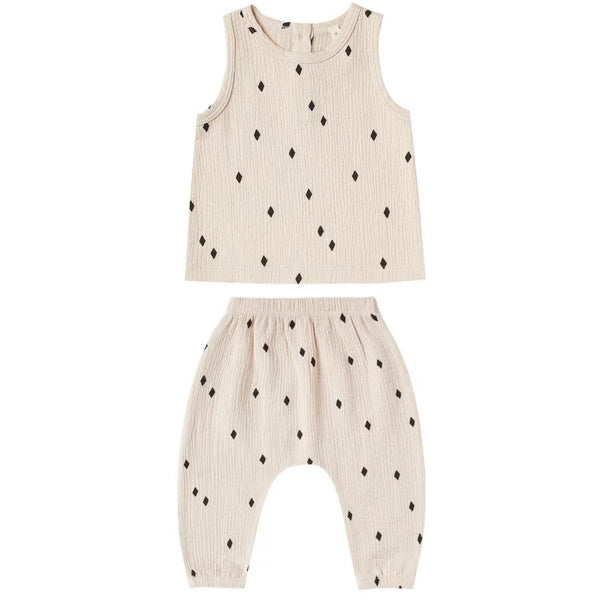 Woven Tank and Harem Pant Set Natural Diamond