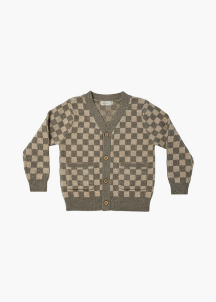 Boys Cardigan || Heathered Check