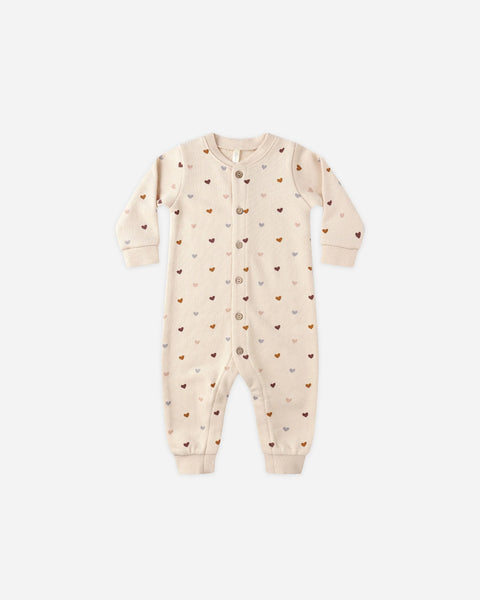 Button Down Jumpsuit || Hearts