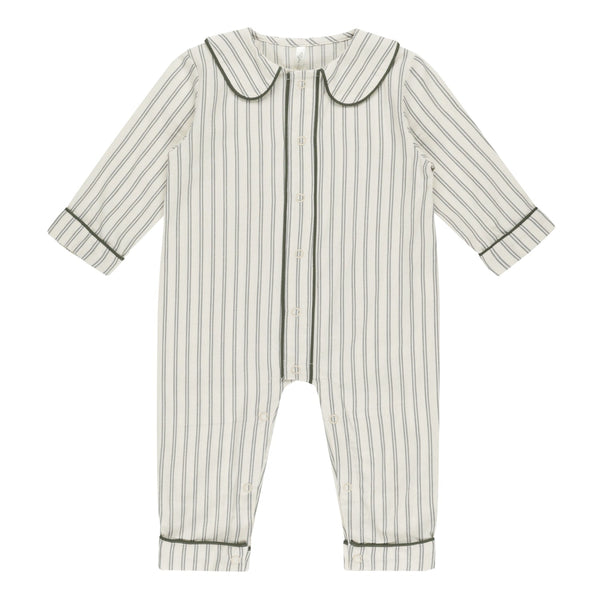 boys forest pinstripe romper