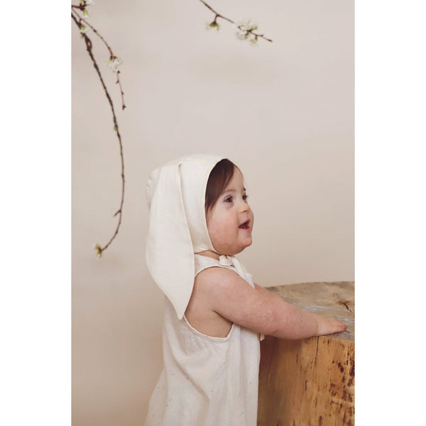 Ivory Bunny Bonnet Cotton-Lined