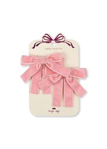 2 Pack Double Bow Velvet Hair Clips