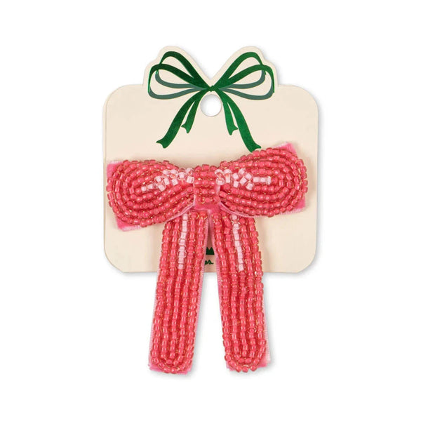 Pearl Bow Hair Clip: Bubblegum