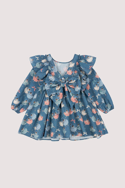 evia longsleeve bow dress I snow bow ballerina
