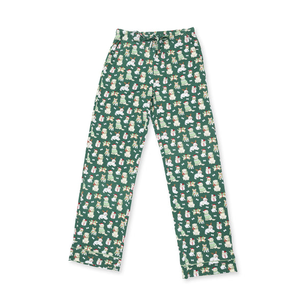 Christmas Dogs Green - Adult Uni Long Sleeve Coat Style and Pant with Pockets