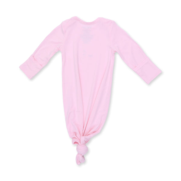 Solid Pink A Boo Knotted Gown and Headband