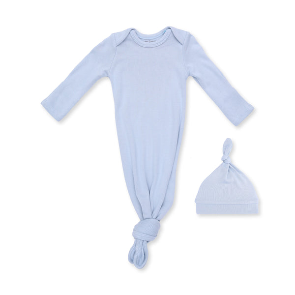 Knotted Gown and Knotted Hat Solid Sheer Blue