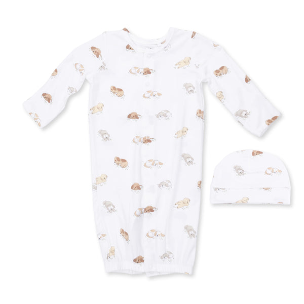 Puppy Snuggle Club Convertible Gown and Beanie Hat