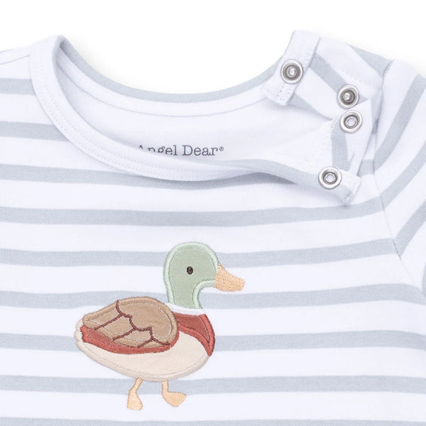 Mama Mallard Long Sleeve Snap Shoulder Romper