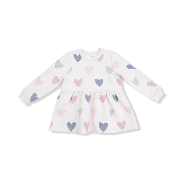 Hearts -french Terry - Drop Waist Dress