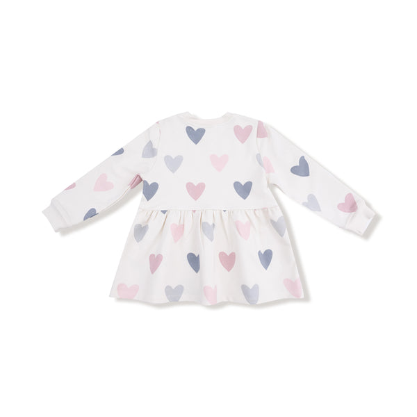 Hearts -french Terry - Drop Waist Dress
