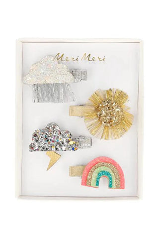 Sparkly Weather Hair Clips
