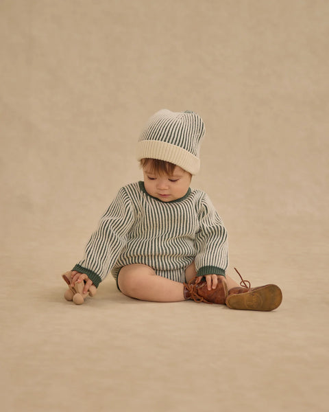 Haywood Romper || Green Stripe