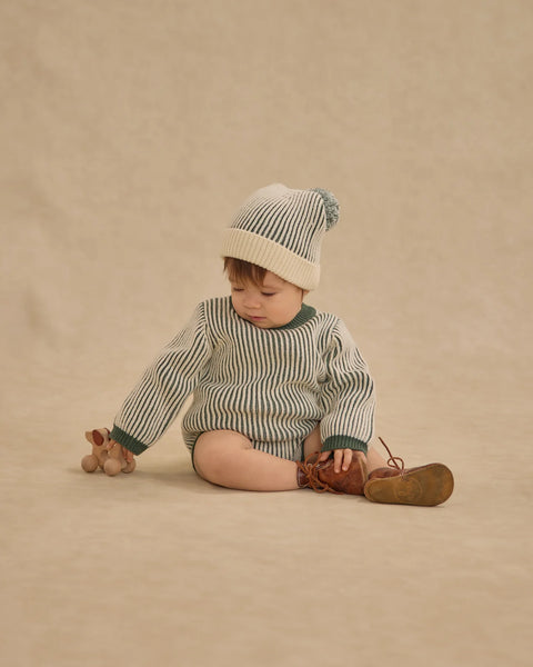 Haywood Romper || Green Stripe