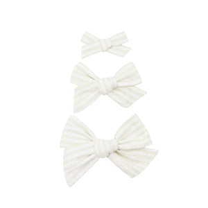 Cotton Bow Ivory Stripe