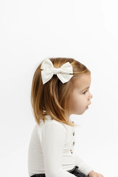 Cotton Bow Ivory Stripe