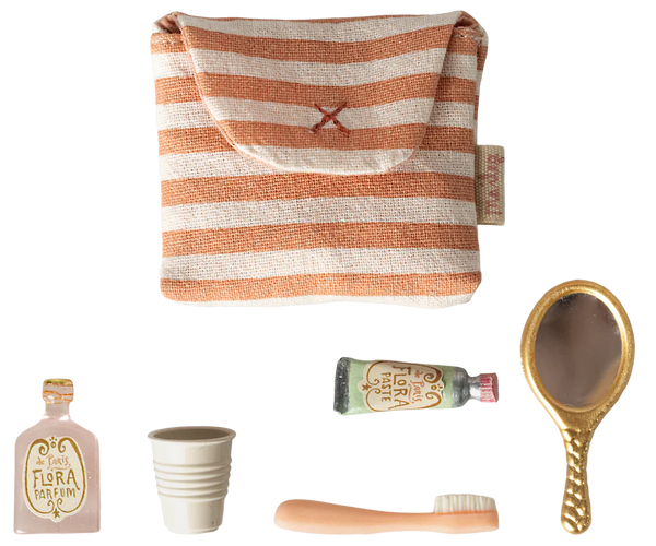 Tooth brush set in bag, Mouse - Red stripe