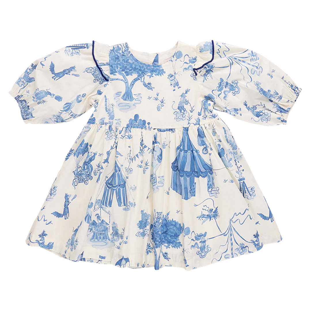 Girls Brooke Dress - Blue Circus