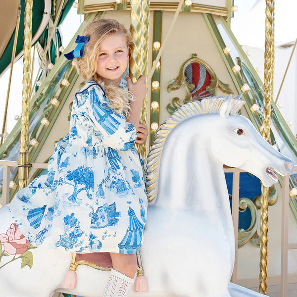 Girls Brooke Dress - Blue Circus