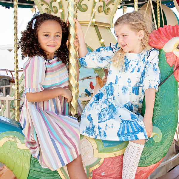 Girls Brooke Dress - Blue Circus