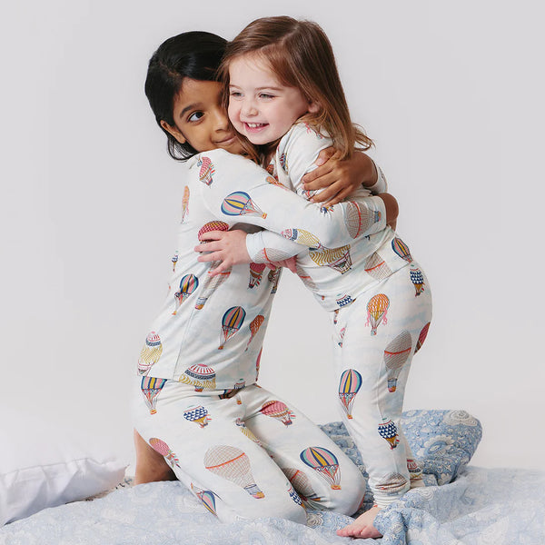 Kids Bamboo PJ Set Hot Air Balloons