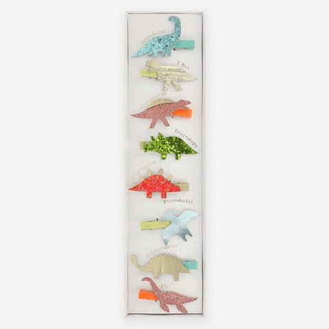 Dino Hair Clips (x 8)