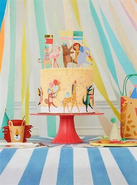 Animal Parade Cake Wrap & Toppers (x 6)