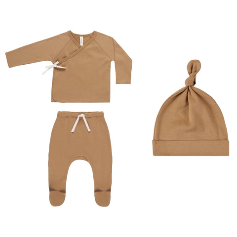 Wrap Top + Footed Pant Set || Golden