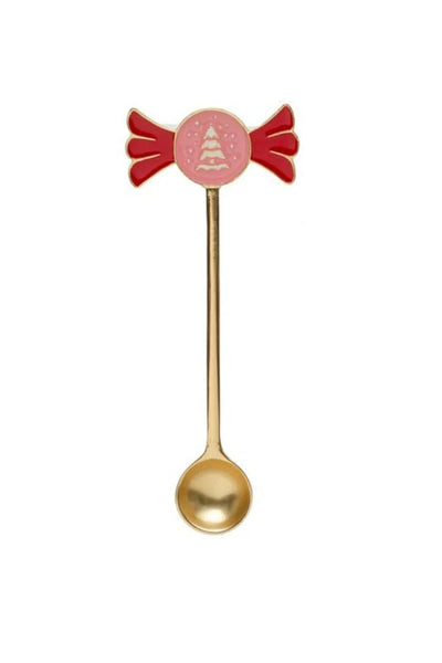 5"L Zinc Alloy Spoon w/ Enameled Holiday Icon Handle, Multi Color, 4 Styles